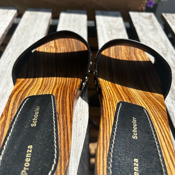 Proenza Schouler Leather and Wood Block Heel Sandal - Picture 4 of 5